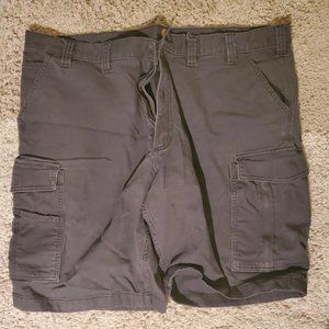 Carhartt Shorts Men's 44 x 9 Grey Canvas Carpenter Utility Relaxed Fit